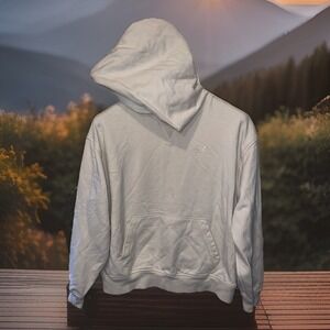 New Balance Hoodie Sweatshirt Men M Oatmeal French Terry Cloth Kangaroo Pocket